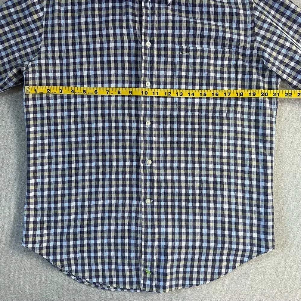 Tailorbyrd Plaid Button Down. Size medium. Purple/Gold Plaid.